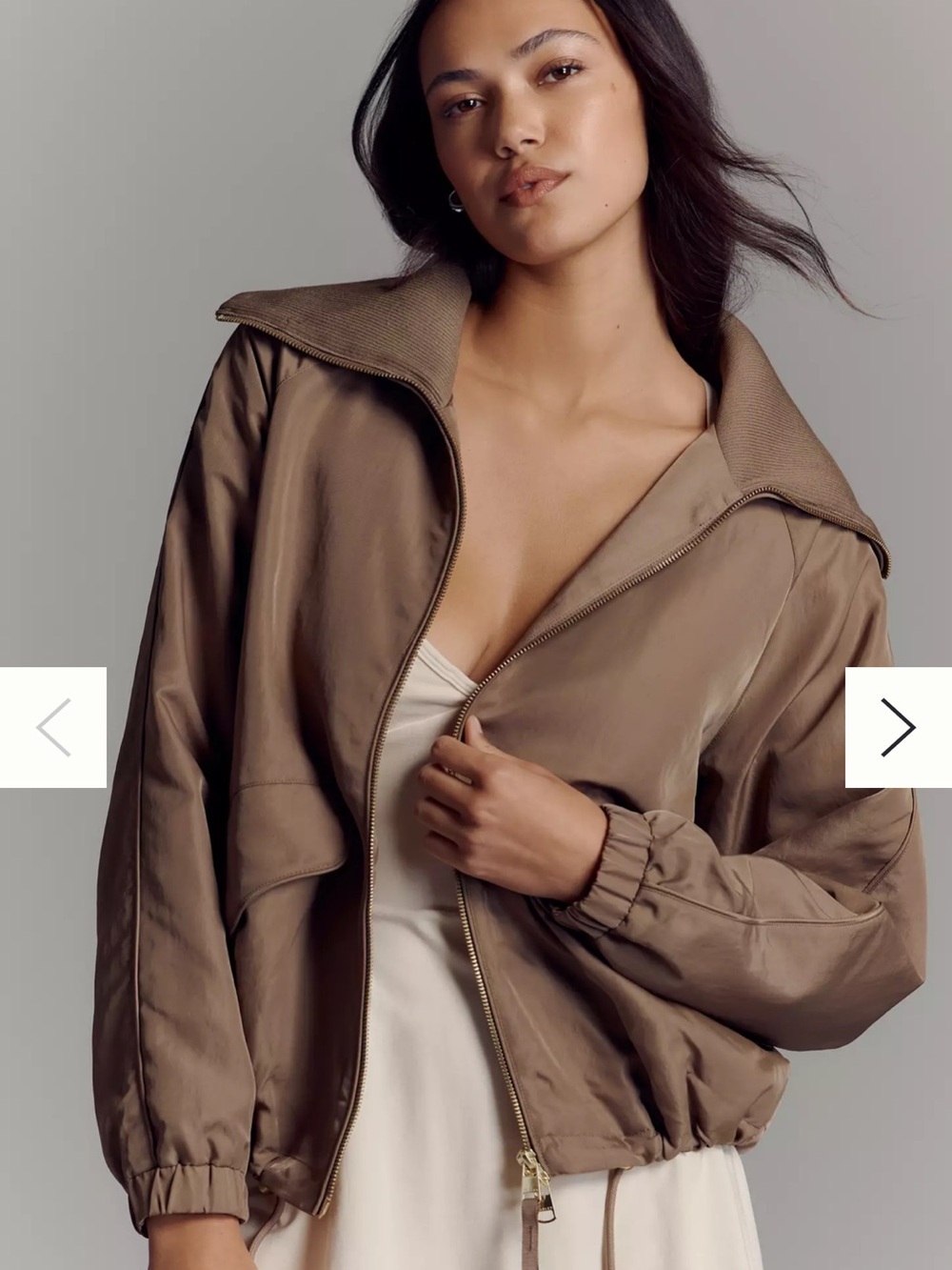 Varley Morven Blouson Jacket in Taupe Stone